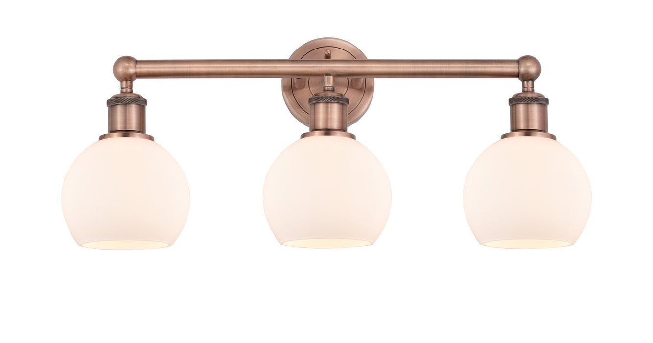 Innovations 616-3W-AC-G121-6 Three Light Bath Vanity, Antique Copper