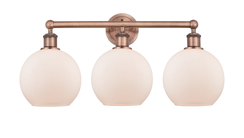 Innovations 616-3W-AC-G121-8 Three Light Bath Vanity, Antique Copper