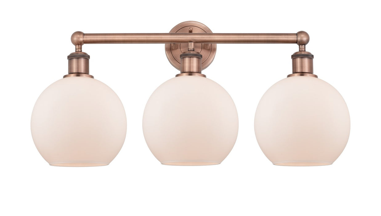 Innovations 616-3W-AC-G121-8 Three Light Bath Vanity, Antique Copper