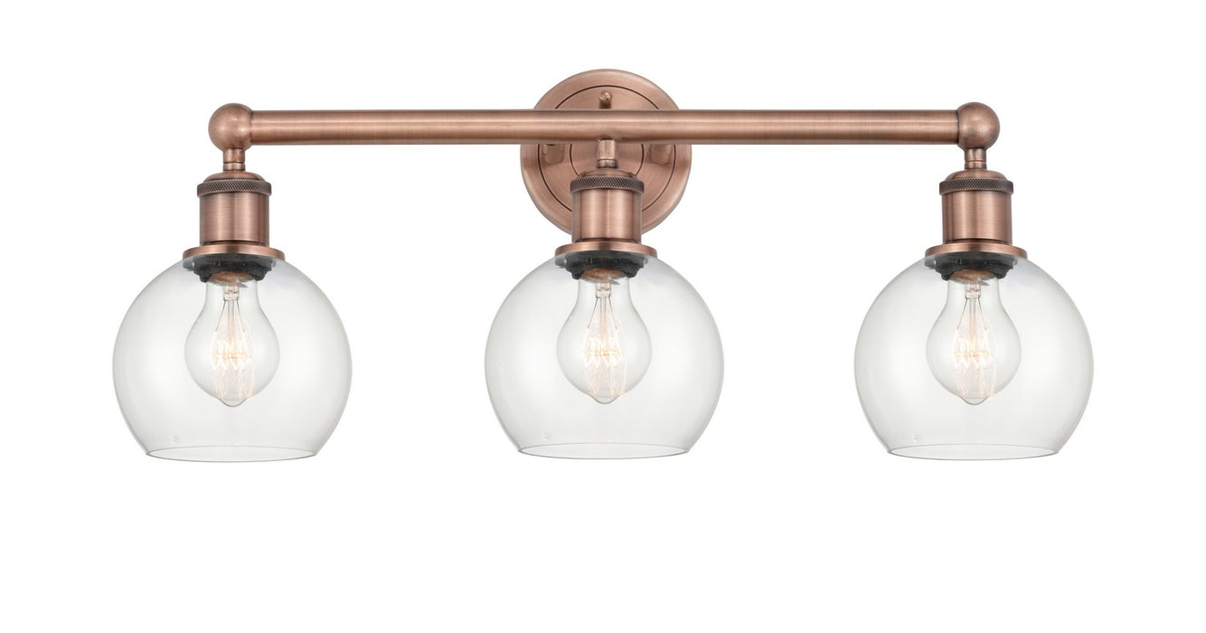 Innovations 616-3W-AC-G122-6 Three Light Bath Vanity, Antique Copper