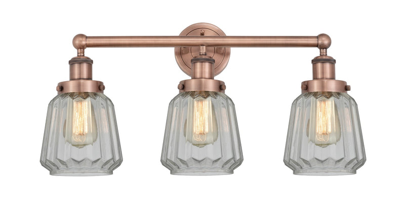 Innovations 616-3W-AC-G142 Three Light Bath Vanity, Antique Copper