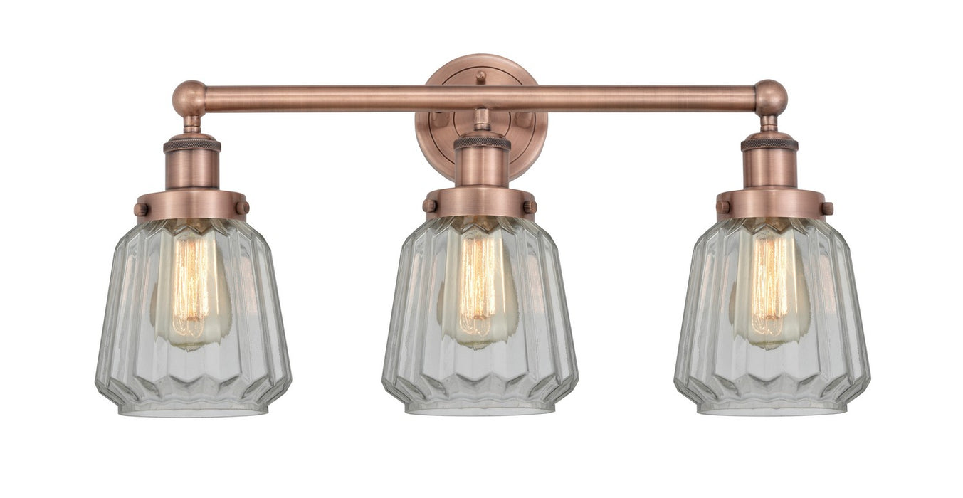 Innovations 616-3W-AC-G142 Three Light Bath Vanity, Antique Copper