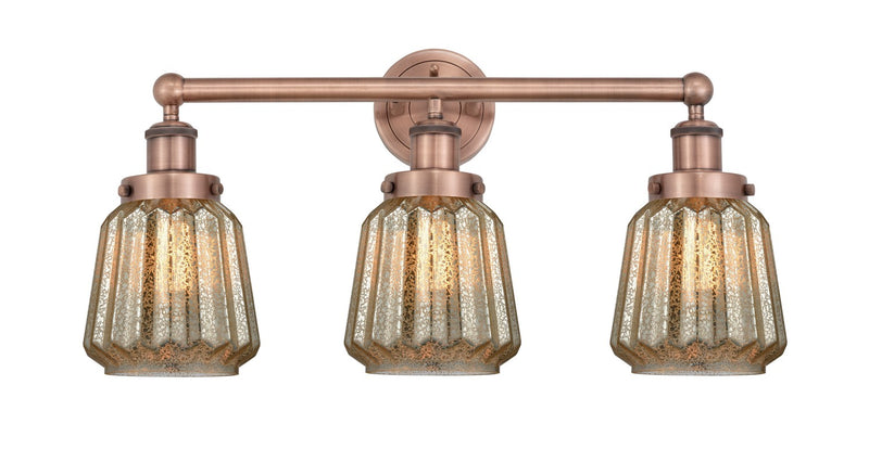 Innovations 616-3W-AC-G146 Three Light Bath Vanity, Antique Copper