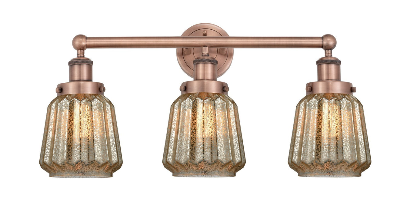 Innovations 616-3W-AC-G146 Three Light Bath Vanity, Antique Copper