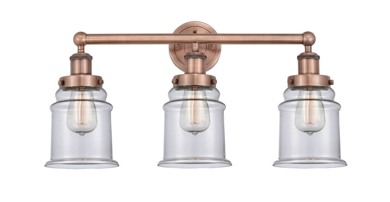 Innovations 616-3W-AC-G182 Three Light Bath Vanity, Antique Copper