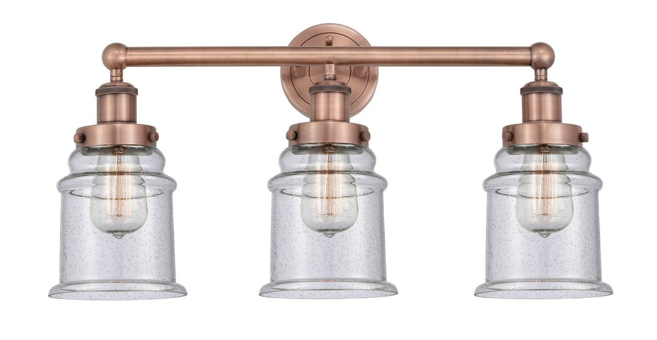 Innovations 616-3W-AC-G184 Three Light Bath Vanity, Antique Copper