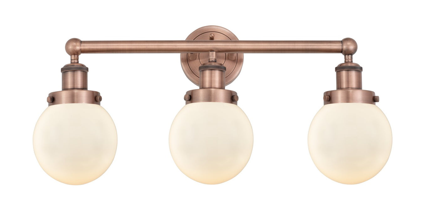 Innovations 616-3W-AC-G201-6 Three Light Bath Vanity, Antique Copper