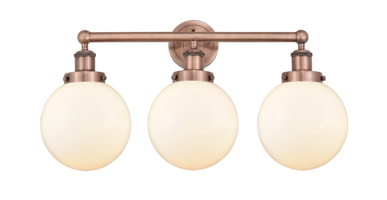 Innovations 616-3W-AC-G201-8 Three Light Bath Vanity, Antique Copper