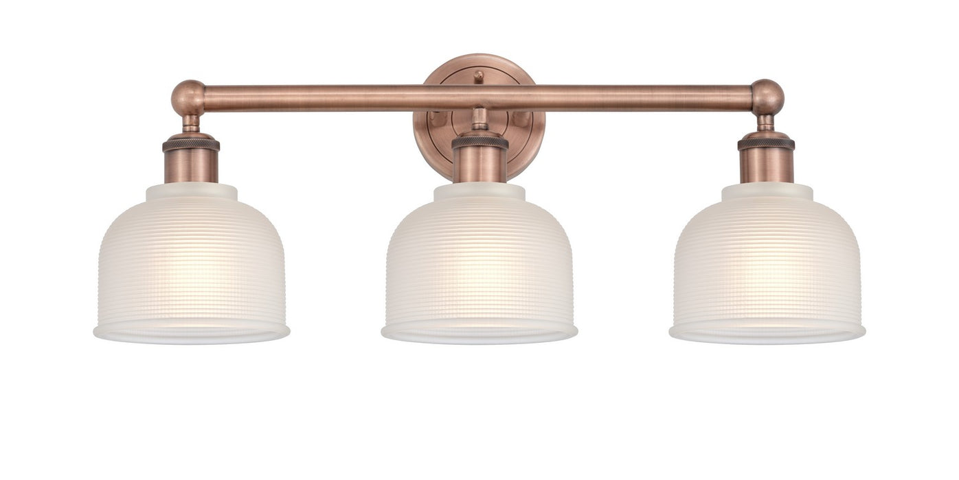 Innovations 616-3W-AC-G411 Three Light Bath Vanity, Antique Copper
