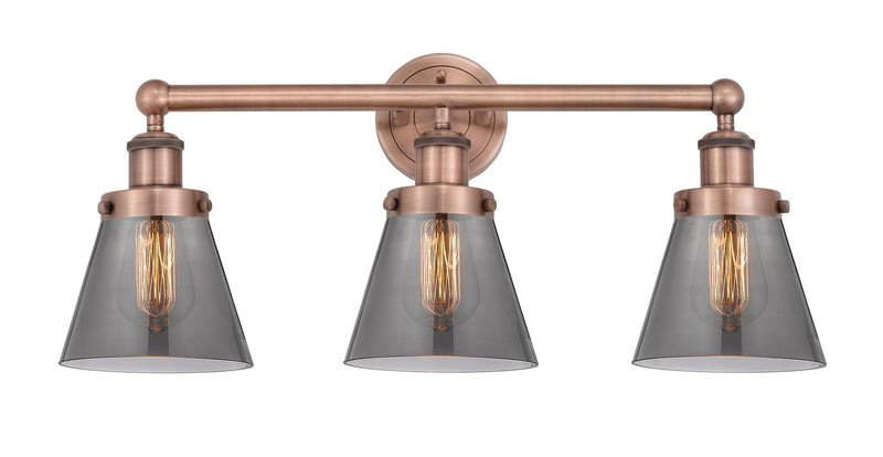 Innovations 616-3W-AC-G63 Three Light Bath Vanity, Antique Copper