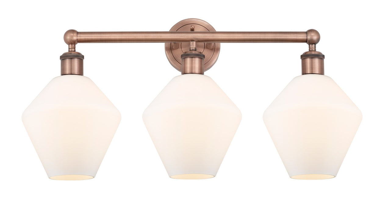 Innovations 616-3W-AC-G651-8 Three Light Bath Vanity, Antique Copper