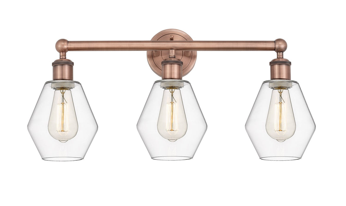 Innovations 616-3W-AC-G652-6 Three Light Bath Vanity, Antique Copper