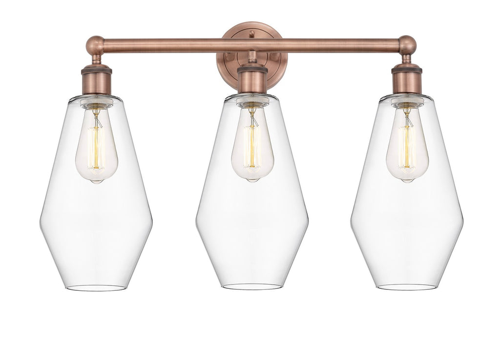 Innovations 616-3W-AC-G652-7 Three Light Bath Vanity, Antique Copper