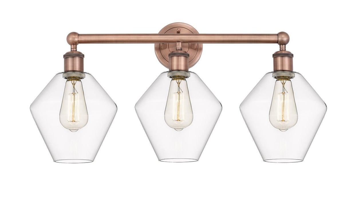 Innovations 616-3W-AC-G652-8 Three Light Bath Vanity, Antique Copper