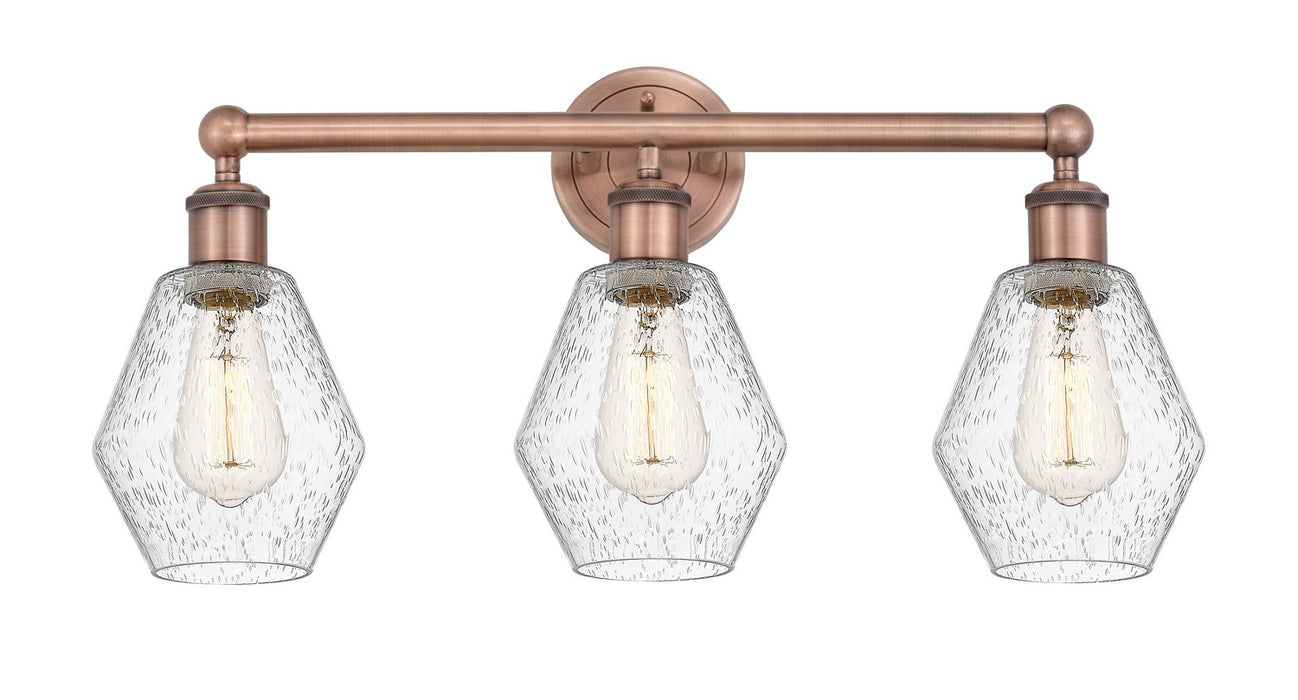 Innovations 616-3W-AC-G654-6 Three Light Bath Vanity, Antique Copper