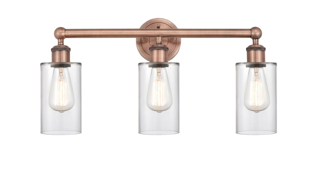 Innovations 616-3W-AC-G802 Three Light Bath Vanity, Antique Copper