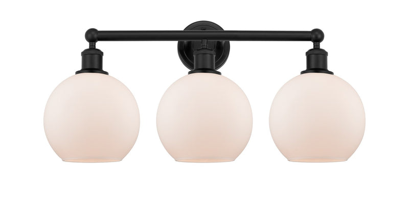 Innovations 616-3W-BK-G121-8 Three Light Bath Vanity, Matte Black
