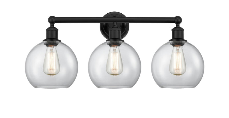 Innovations 616-3W-BK-G122-8 Three Light Bath Vanity, Matte Black
