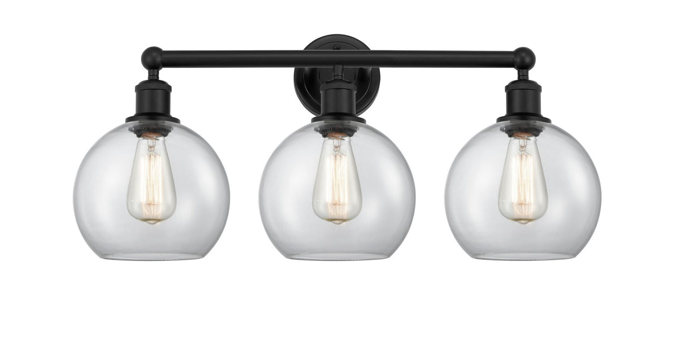 Innovations 616-3W-BK-G122-8 Three Light Bath Vanity, Matte Black
