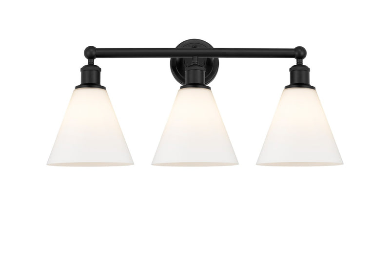 Innovations 616-3W-BK-GBC-81 Three Light Bath Vanity, Matte Black