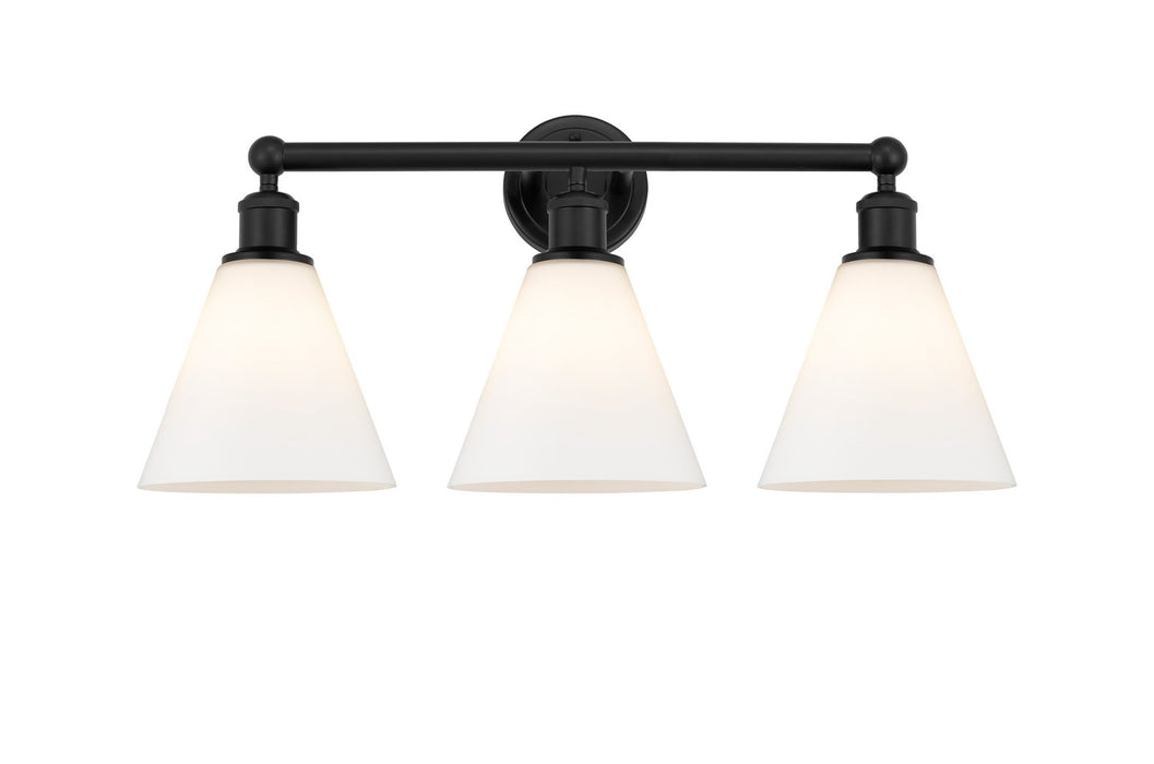 Innovations 616-3W-BK-GBC-81 Three Light Bath Vanity, Matte Black