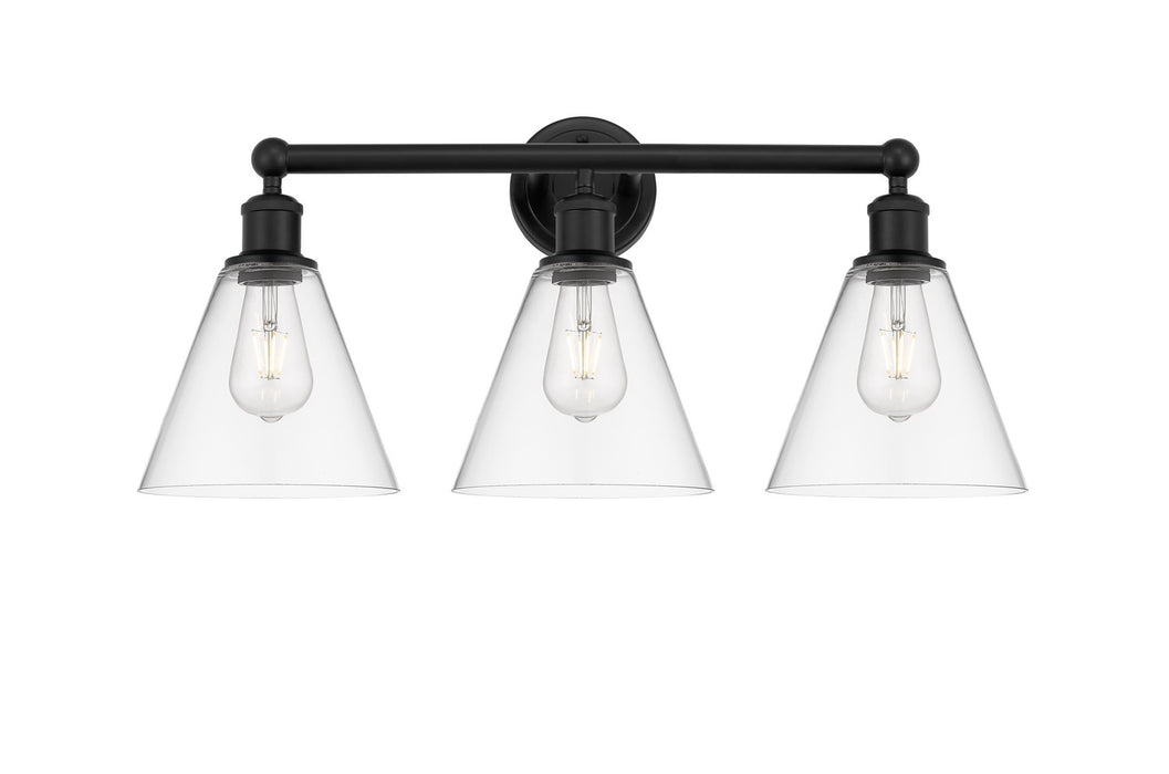 Innovations 616-3W-BK-GBC-82 Three Light Bath Vanity, Matte Black