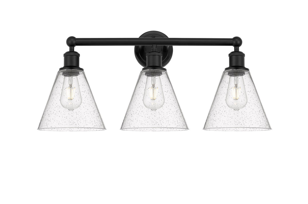 Innovations 616-3W-BK-GBC-84 Three Light Bath Vanity, Matte Black