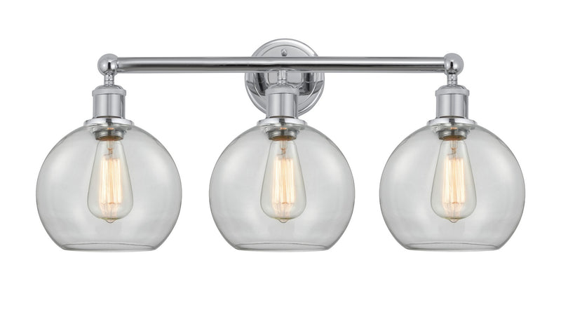 Innovations 616-3W-PC-G122-8 Three Light Bath Vanity, Polished Chrome