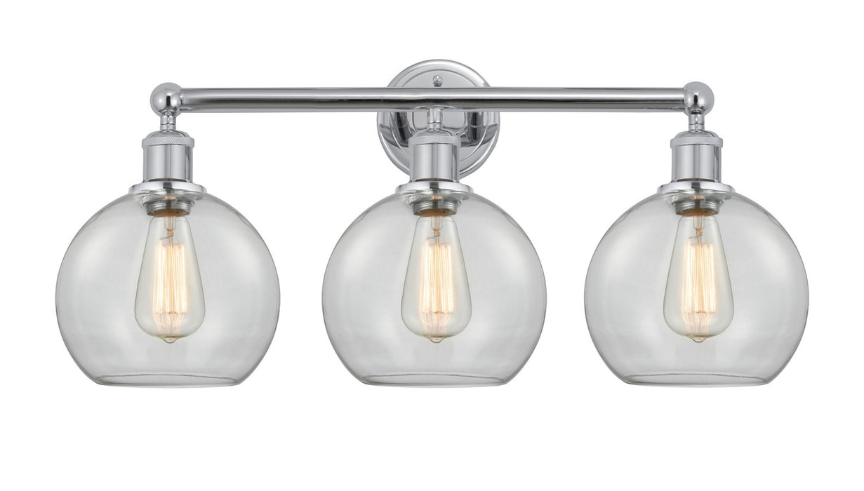 Innovations 616-3W-PC-G122-8 Three Light Bath Vanity, Polished Chrome