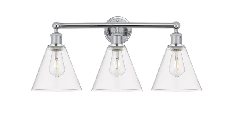 Innovations 616-3W-PC-GBC-82 Three Light Bath Vanity, Polished Chrome