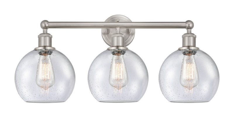 Innovations 616-3W-SN-G124-8 Three Light Bath Vanity, Satin Nickel