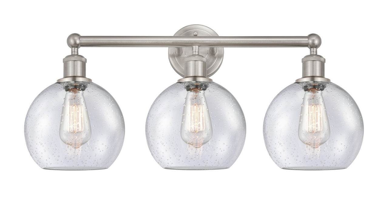 Innovations 616-3W-SN-G124-8 Three Light Bath Vanity, Satin Nickel
