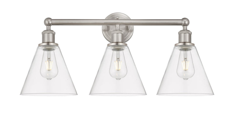 Innovations 616-3W-SN-GBC-82 Three Light Bath Vanity, Satin Nickel