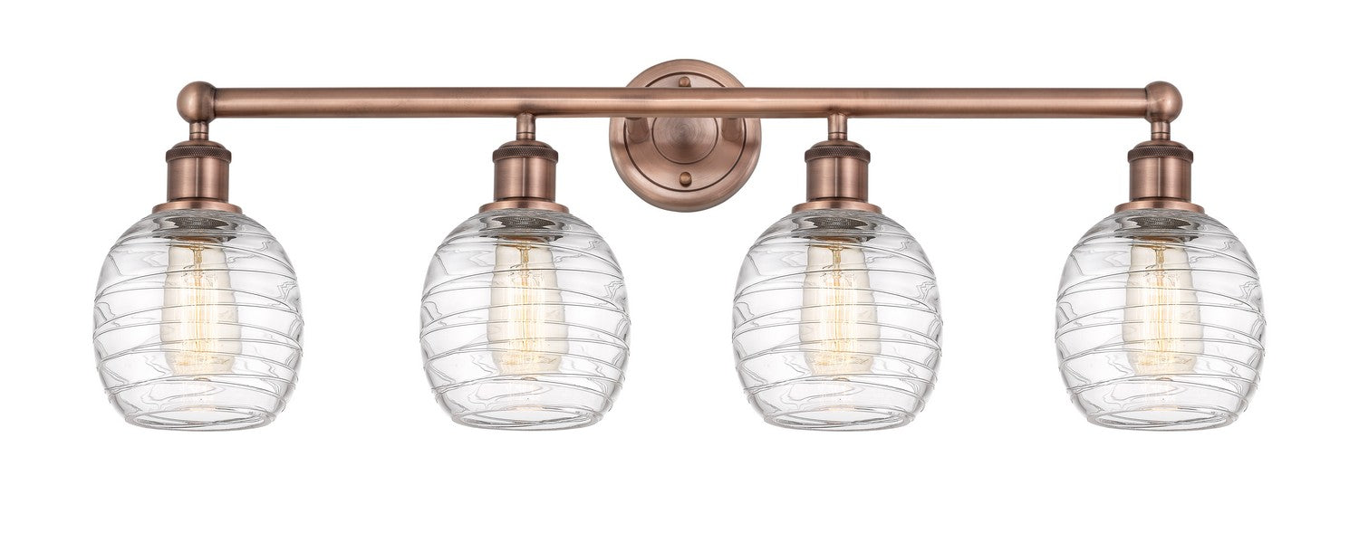 Innovations 616-4W-AC-G1013 Four Light Bath Vanity, Antique Copper