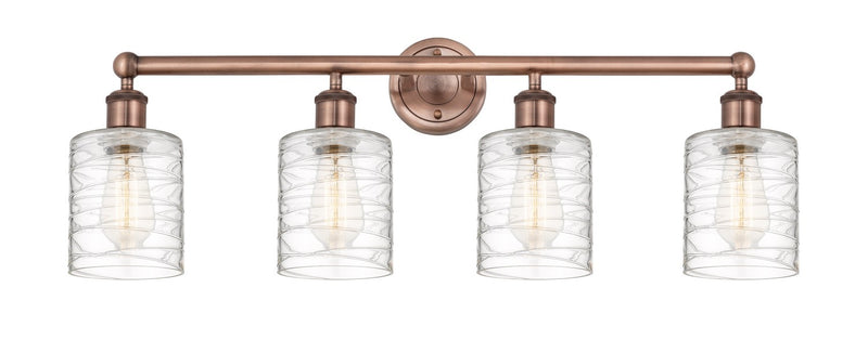 Innovations 616-4W-AC-G1113 Four Light Bath Vanity, Antique Copper