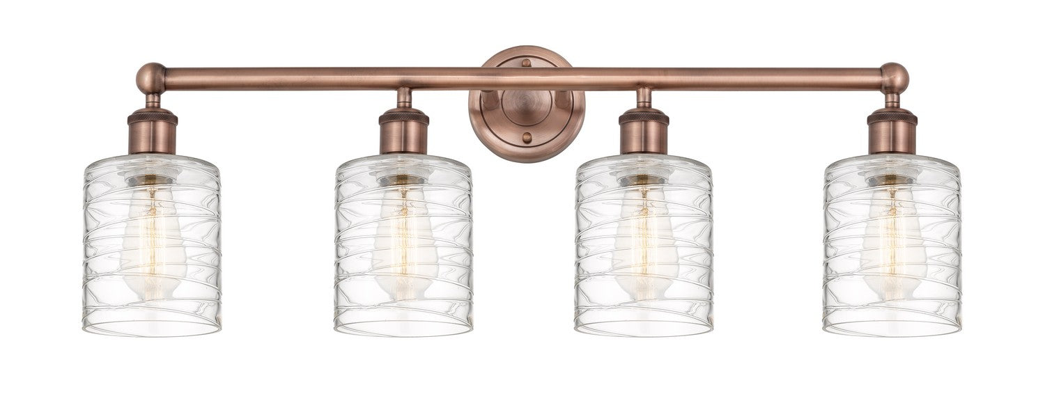 Innovations 616-4W-AC-G1113 Four Light Bath Vanity, Antique Copper