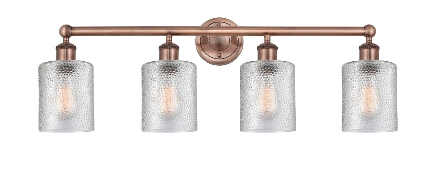 Innovations 616-4W-AC-G112 Four Light Bath Vanity, Antique Copper