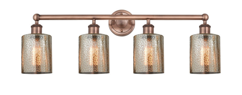 Innovations 616-4W-AC-G116 Four Light Bath Vanity, Antique Copper
