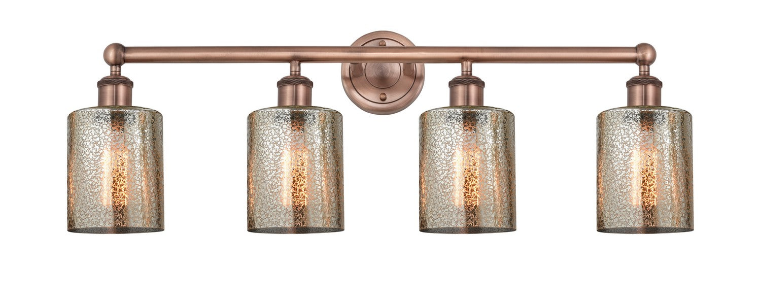 Innovations 616-4W-AC-G116 Four Light Bath Vanity, Antique Copper