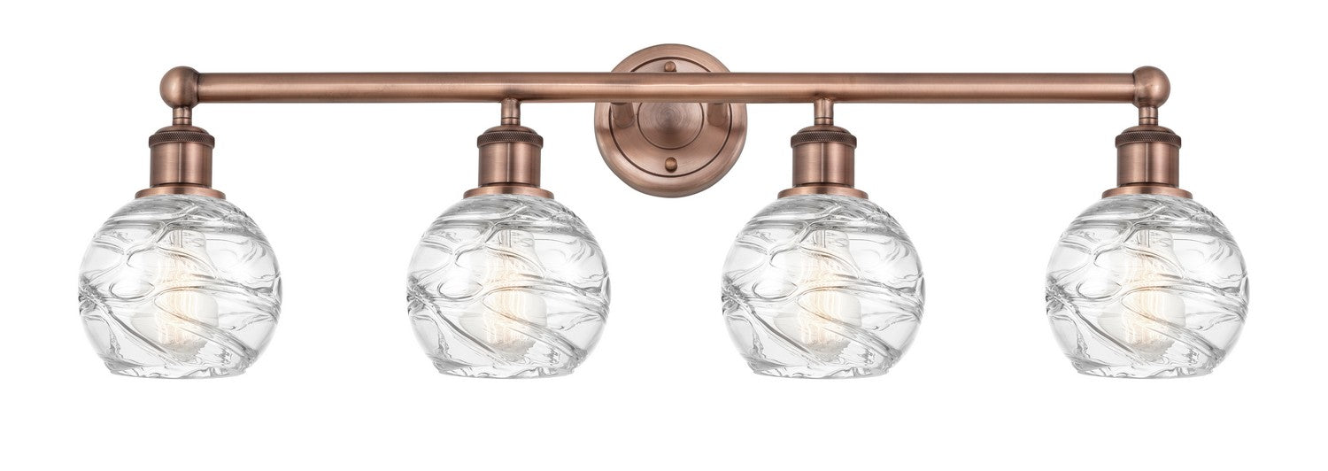 Innovations 616-4W-AC-G1213-6 Four Light Bath Vanity, Antique Copper