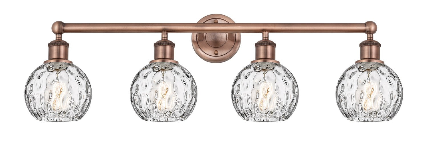 Innovations 616-4W-AC-G1215-6 Four Light Bath Vanity, Antique Copper