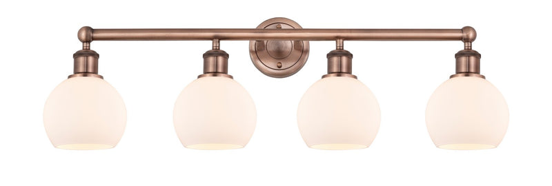 Innovations 616-4W-AC-G121-6 Four Light Bath Vanity, Antique Copper