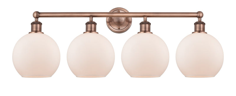 Innovations 616-4W-AC-G121-8 Four Light Bath Vanity, Antique Copper