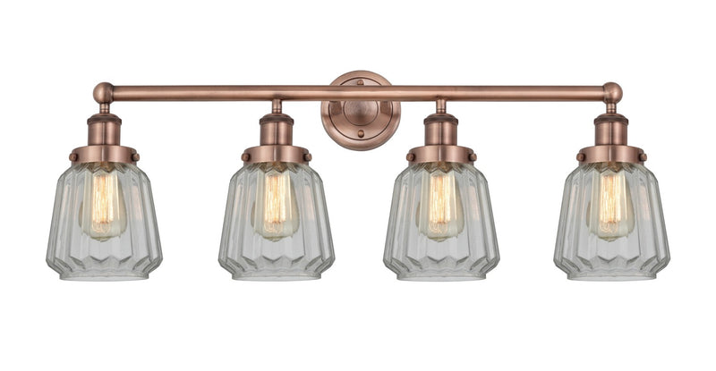 Innovations 616-4W-AC-G142 Four Light Bath Vanity, Antique Copper
