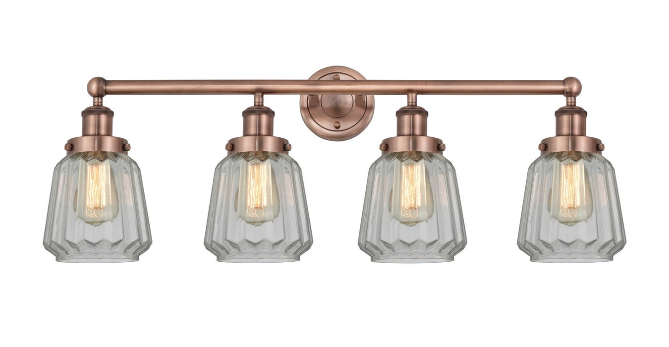 Innovations 616-4W-AC-G142 Four Light Bath Vanity, Antique Copper