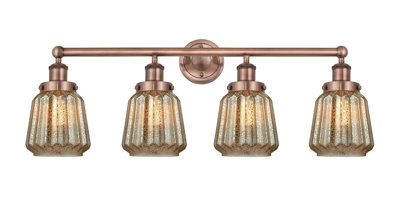 Innovations 616-4W-AC-G146 Four Light Bath Vanity, Antique Copper