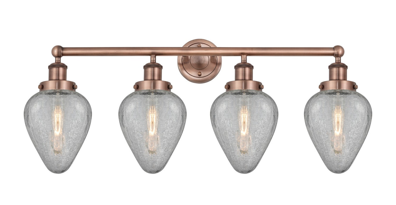 Innovations 616-4W-AC-G165 Four Light Bath Vanity, Antique Copper
