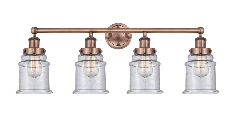 Innovations 616-4W-AC-G184 Four Light Bath Vanity, Antique Copper