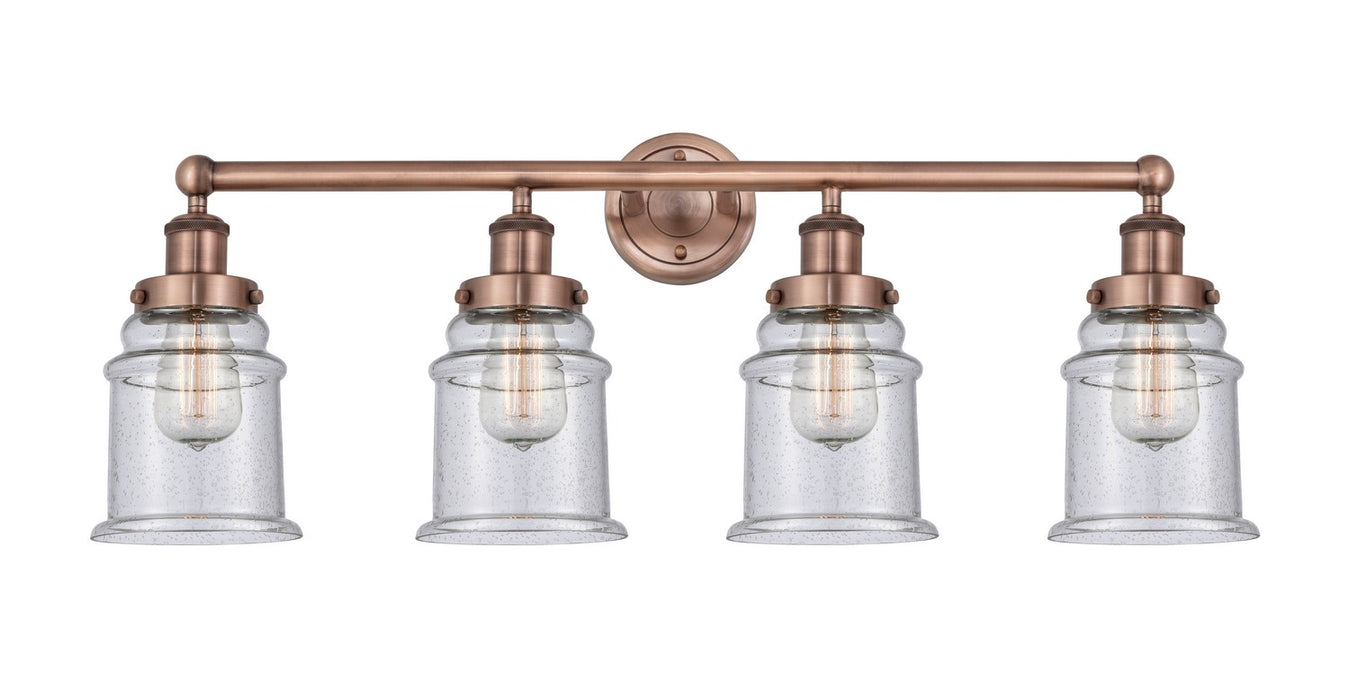 Innovations 616-4W-AC-G184 Four Light Bath Vanity, Antique Copper