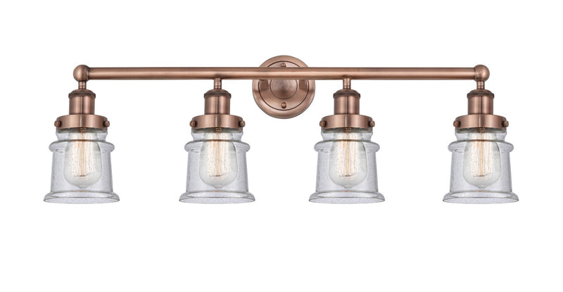 Innovations 616-4W-AC-G184S Four Light Bath Vanity, Antique Copper